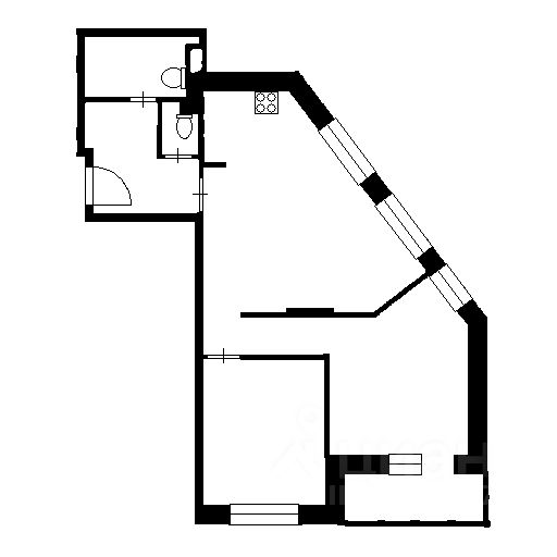 Планировка этой квартиры по данным Циан