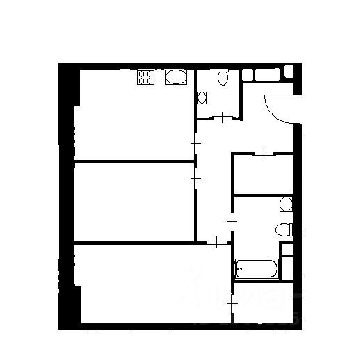 Планировка этой квартиры по данным Циан