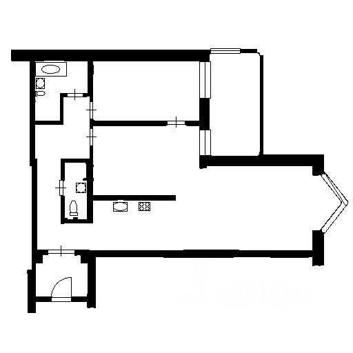 Планировка этой квартиры по данным Циан