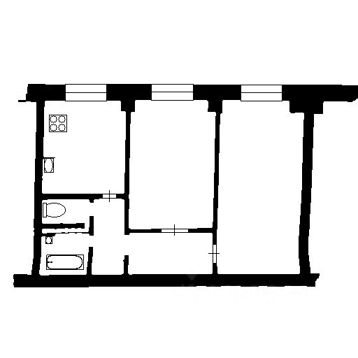 Планировка этой квартиры по данным Циан