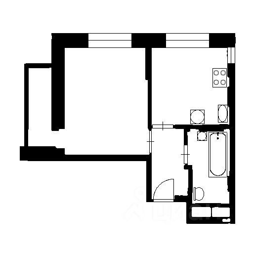 Планировка этой квартиры по данным Циан