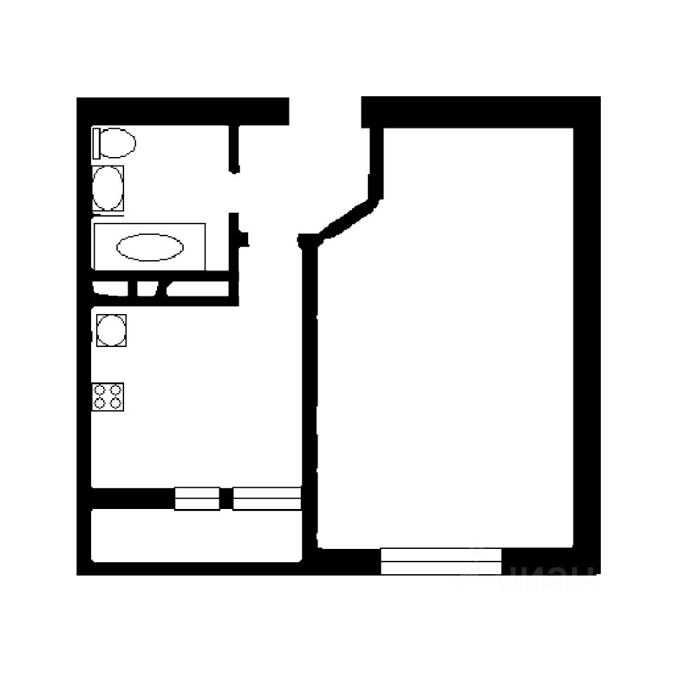 Планировка этой квартиры по данным Циан