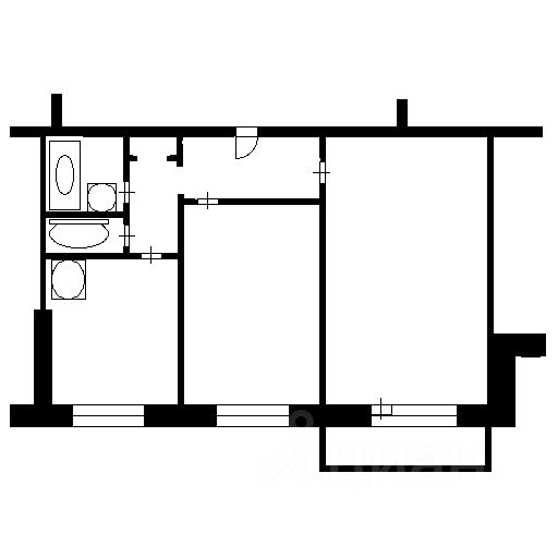Планировка этой квартиры по данным Циан