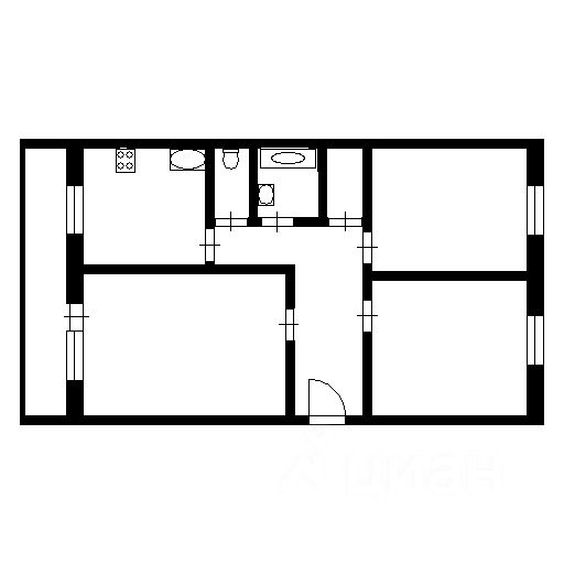 Планировка этой квартиры по данным Циан