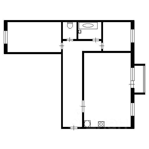 Планировка этой квартиры по данным Циан