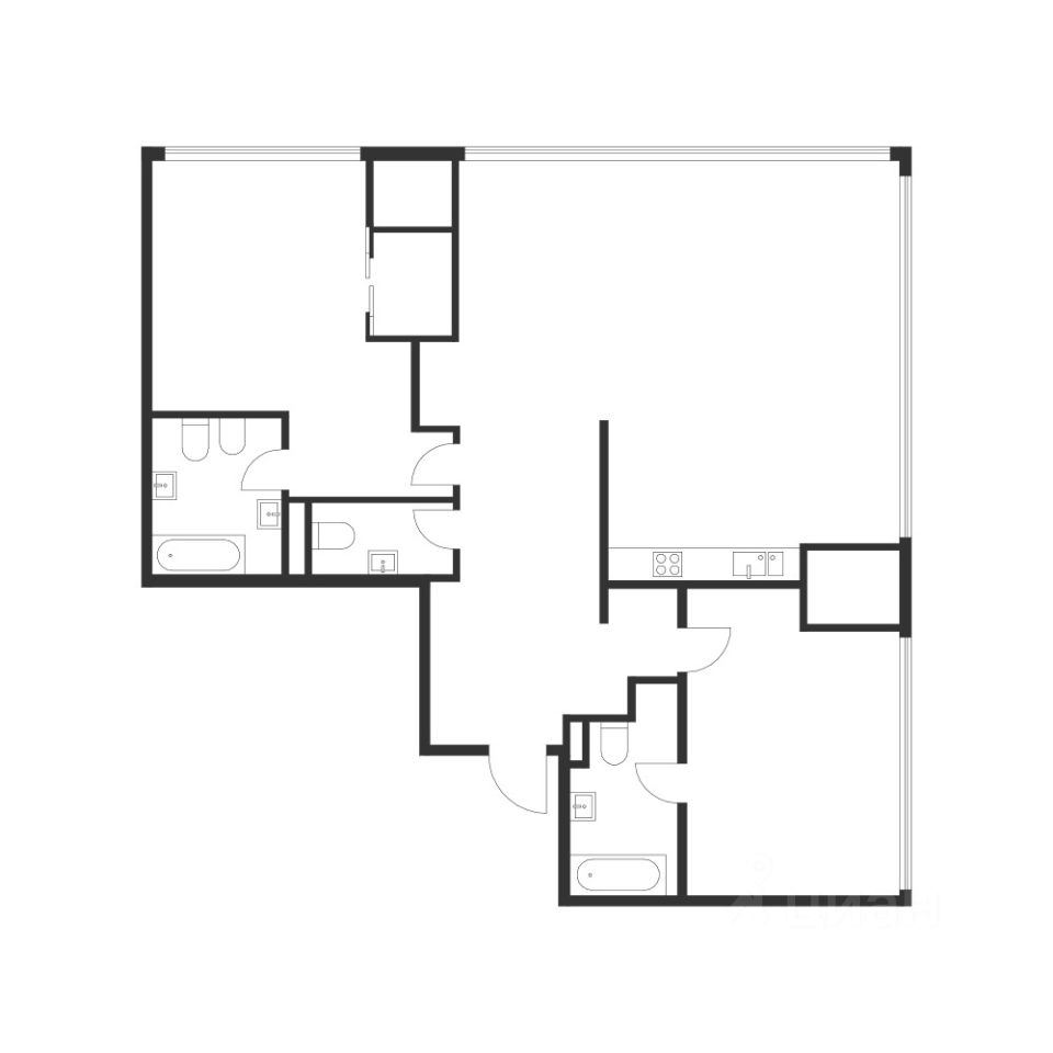 Планировка этой квартиры по данным Циан
