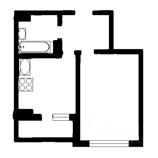 Планировка этой квартиры по данным Циан