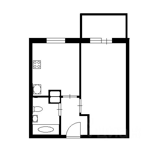 Планировка этой квартиры по данным Циан