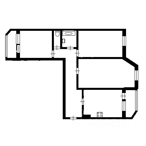 Планировка этой квартиры по данным Циан