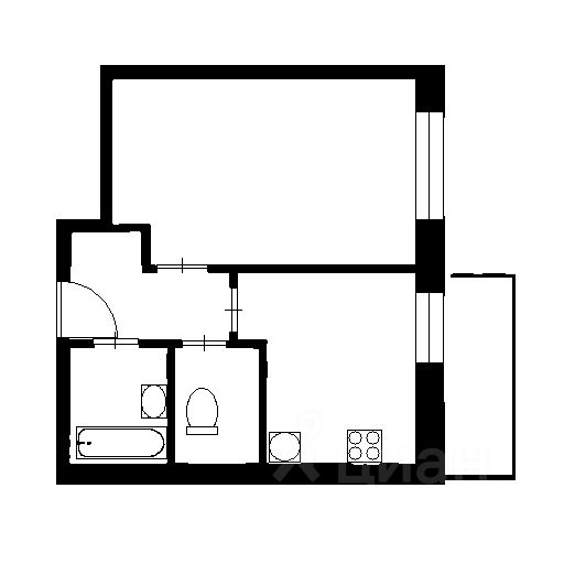 Планировка этой квартиры по данным Циан
