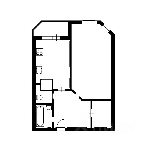Планировка этой квартиры по данным Циан
