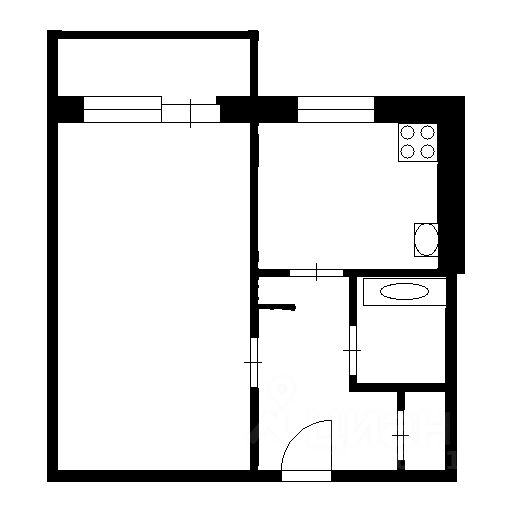 Планировка этой квартиры по данным Циан