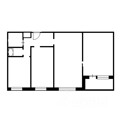 Планировка этой квартиры по данным Циан