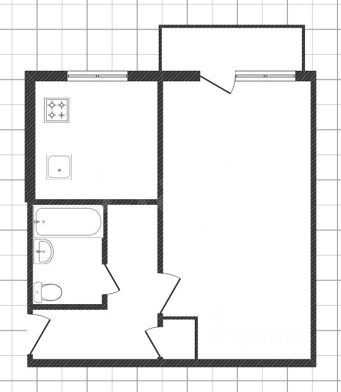 Планировка этой квартиры по данным Циан