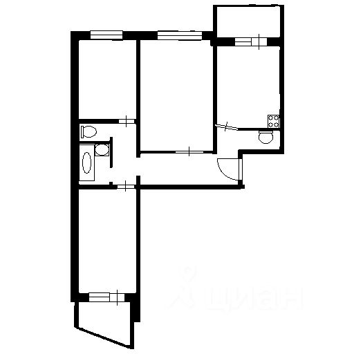 Планировка этой квартиры по данным Циан