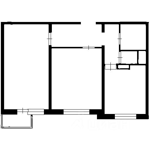 Планировка этой квартиры по данным Циан