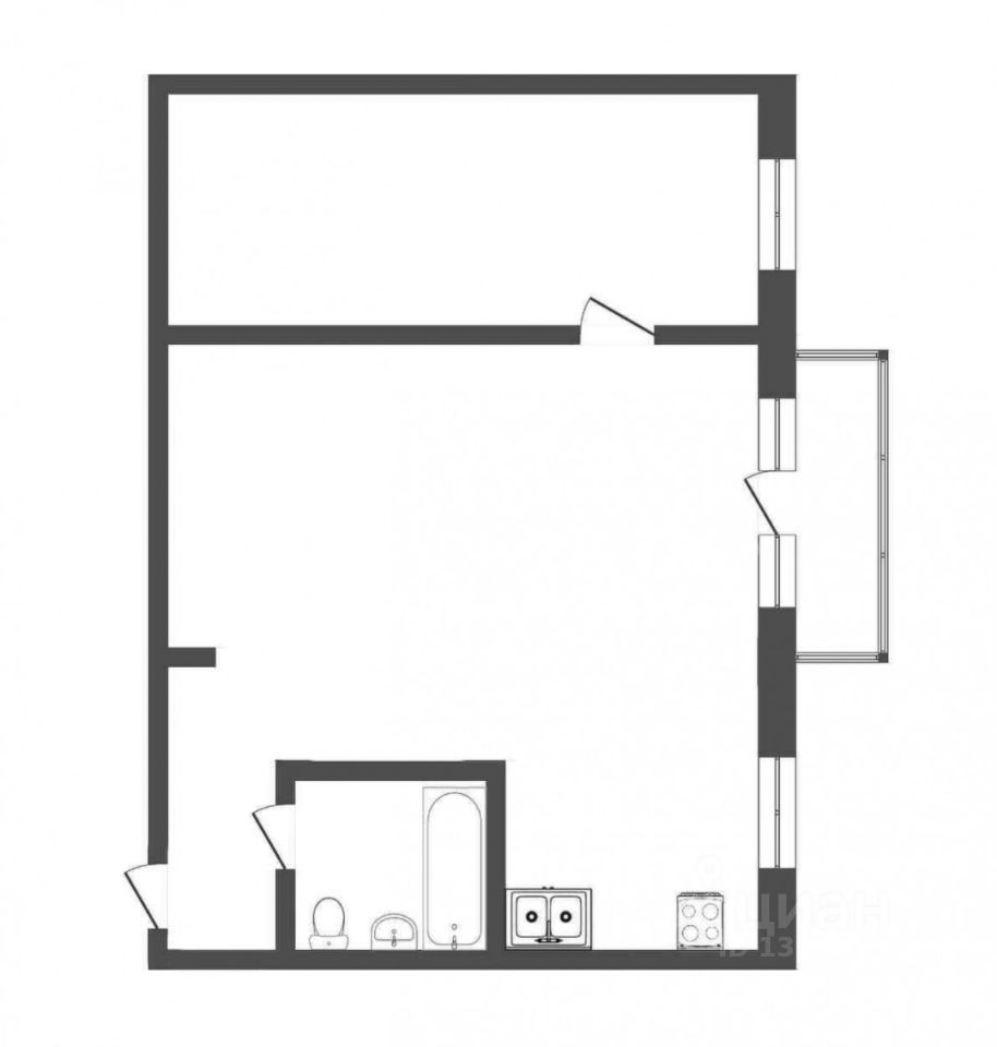Планировка этой квартиры по данным Циан