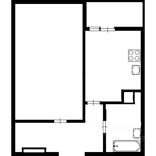 Планировка этой квартиры по данным Циан