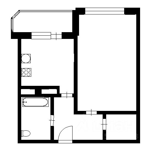 Планировка этой квартиры по данным Циан