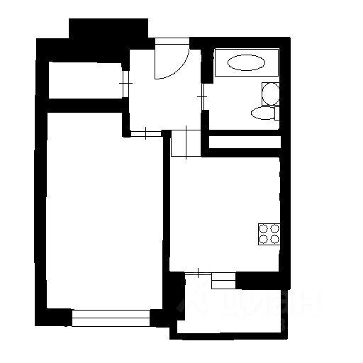Планировка этой квартиры по данным Циан