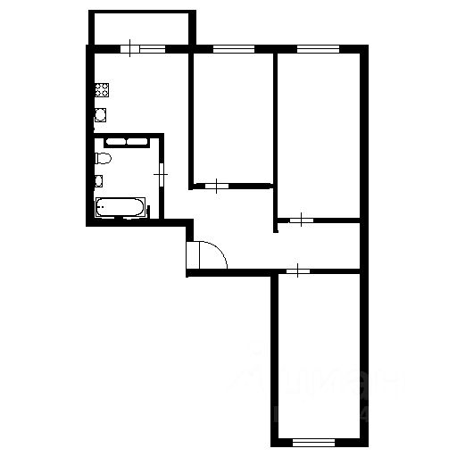 Планировка этой квартиры по данным Циан