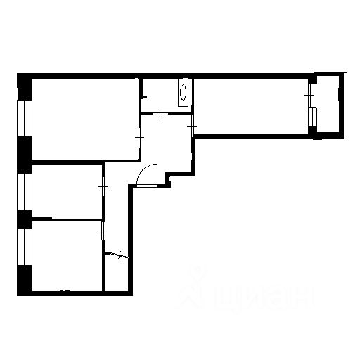Планировка этой квартиры по данным Циан