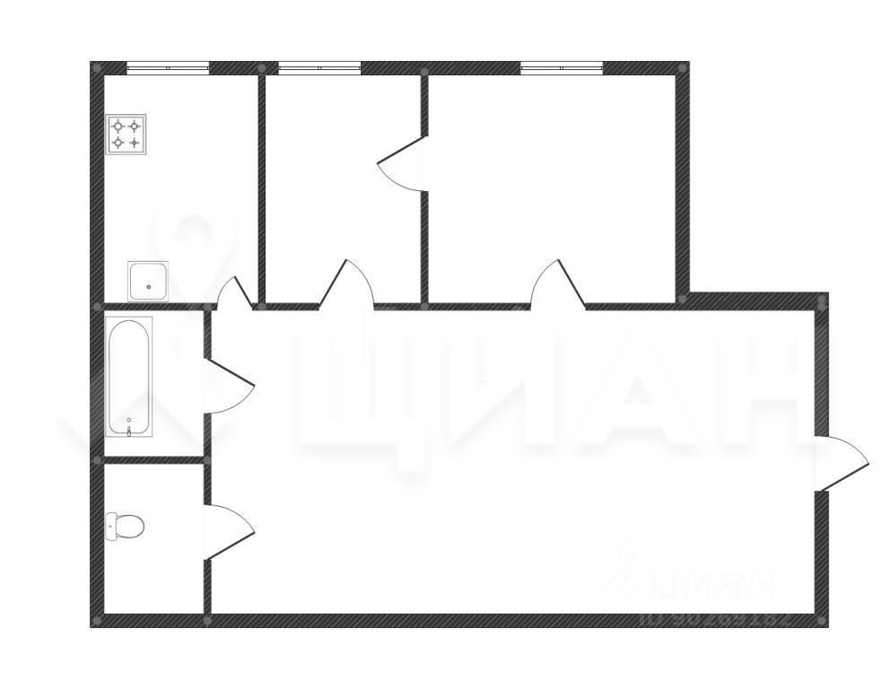 Планировка этой квартиры по данным Циан