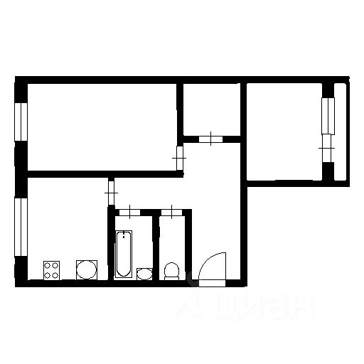 Планировка этой квартиры по данным Циан