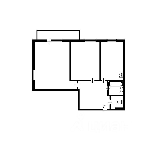 Планировка этой квартиры по данным Циан