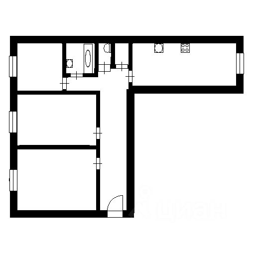 Планировка этой квартиры по данным Циан