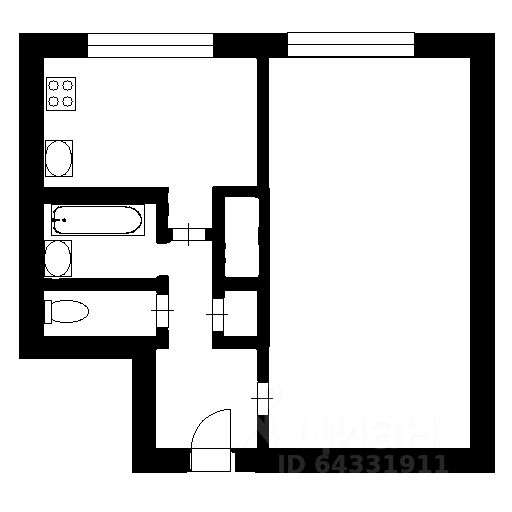 Планировка этой квартиры по данным Циан