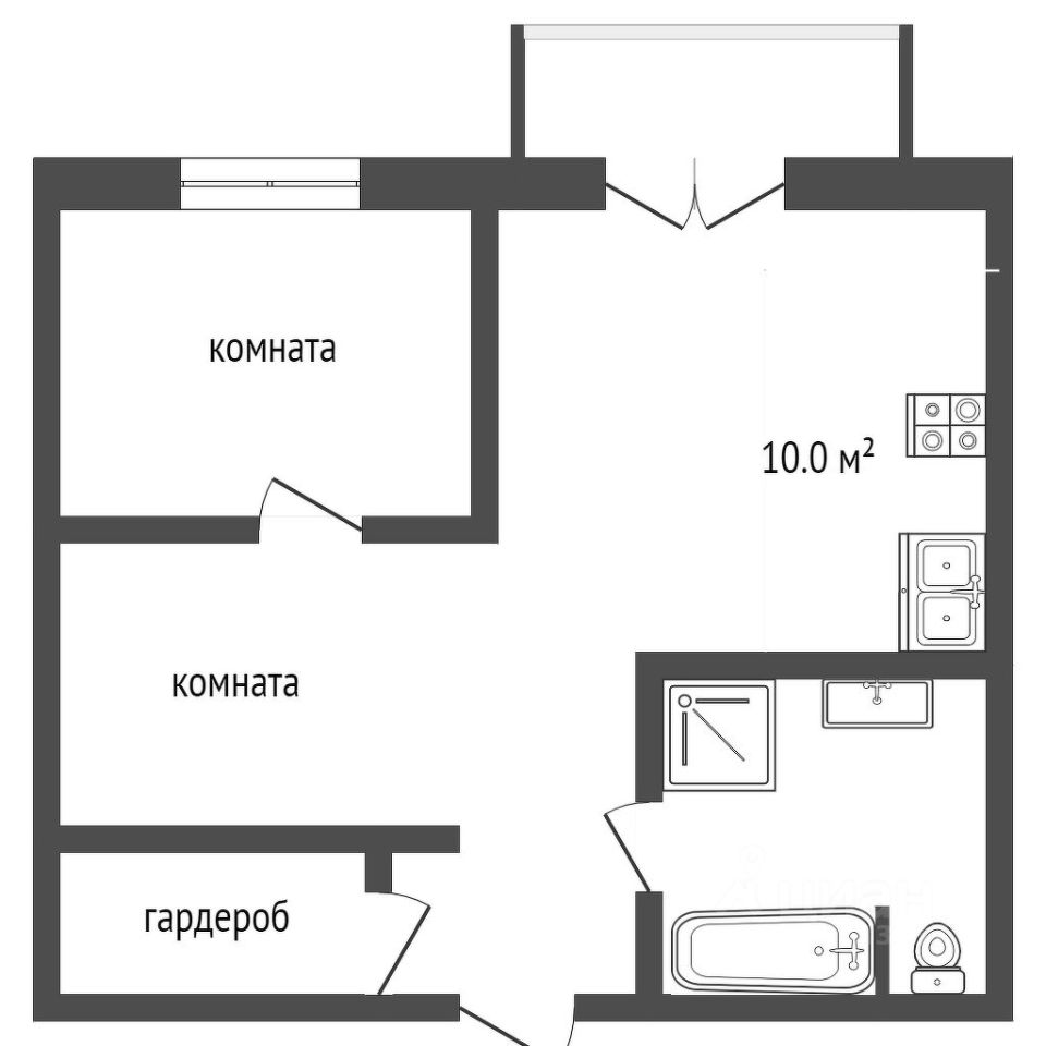 Планировка этой квартиры по данным Циан