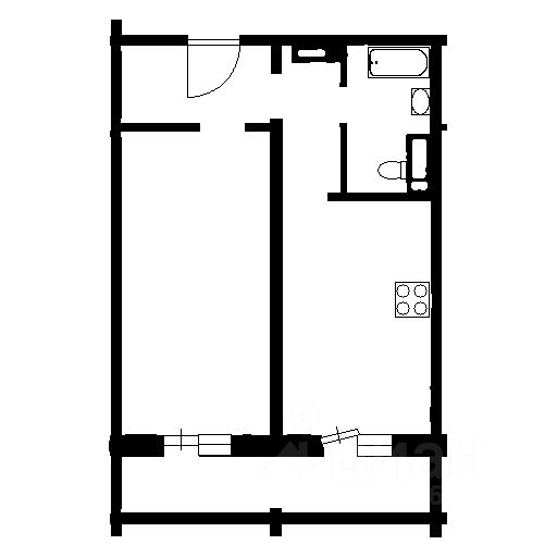 Планировка этой квартиры по данным Циан