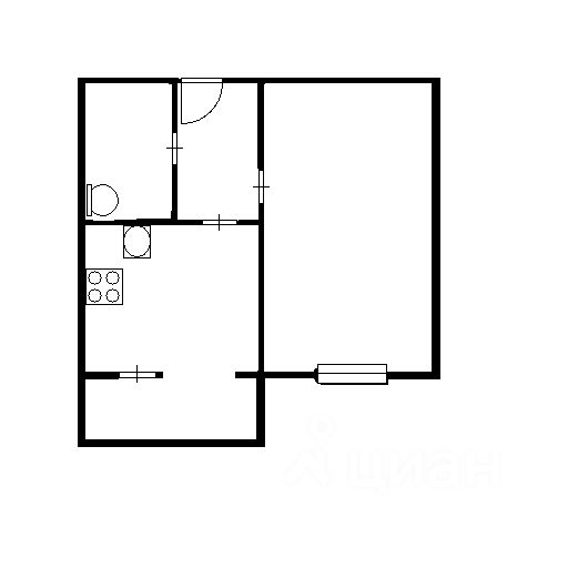 Планировка этой квартиры по данным Циан