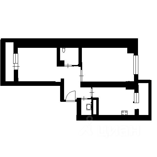 Планировка этой квартиры по данным Циан