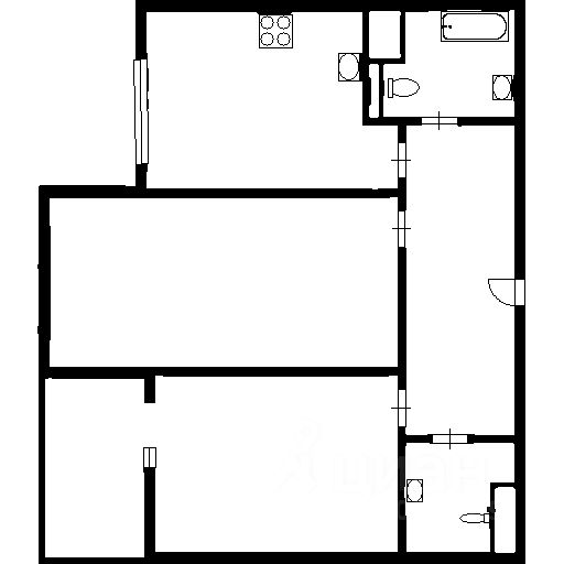 Планировка этой квартиры по данным Циан