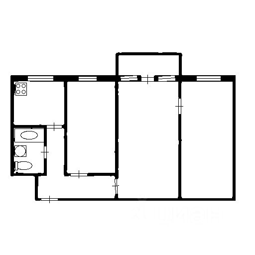 Планировка этой квартиры по данным Циан