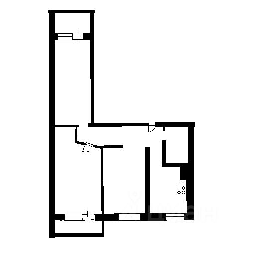 Планировка этой квартиры по данным Циан