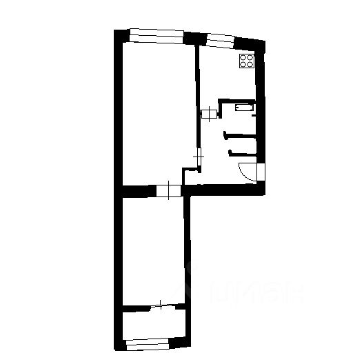 Планировка этой квартиры по данным Циан