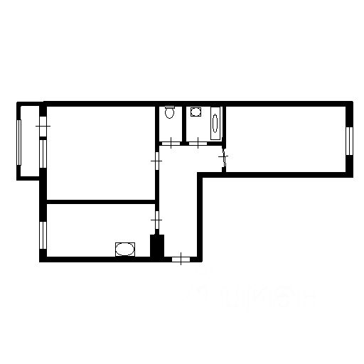 Планировка этой квартиры по данным Циан