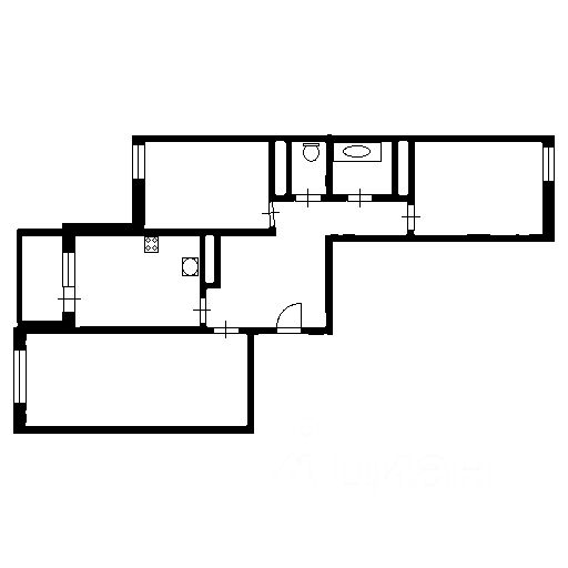 Планировка этой квартиры по данным Циан