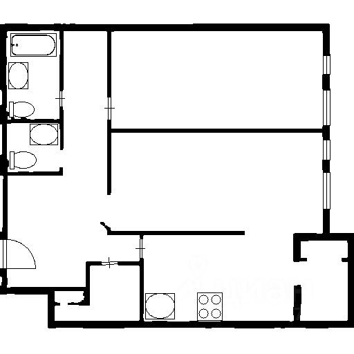 Планировка этой квартиры по данным Циан