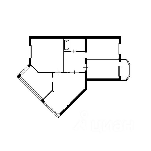 Планировка этой квартиры по данным Циан