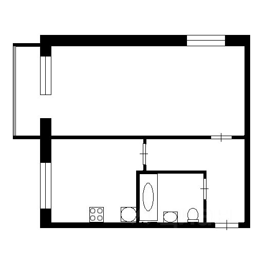 Планировка этой квартиры по данным Циан