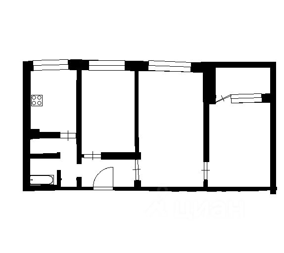Планировка этой квартиры по данным Циан