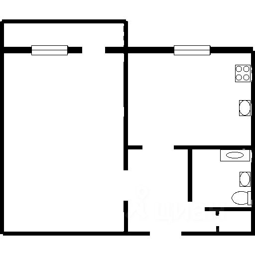 Планировка этой квартиры по данным Циан