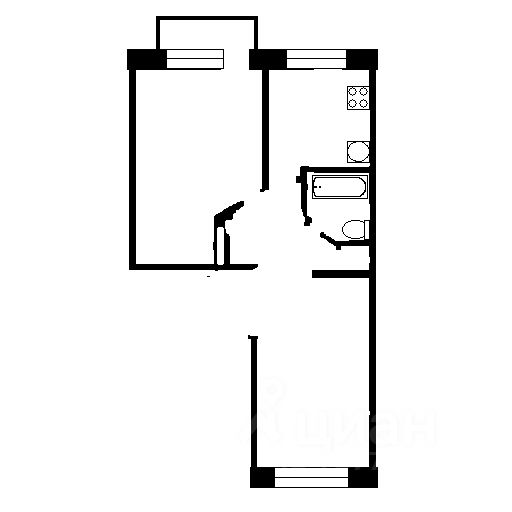 Планировка этой квартиры по данным Циан
