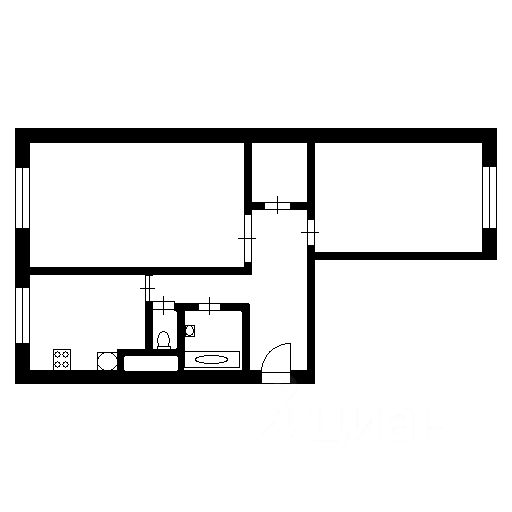 Планировка этой квартиры по данным Циан