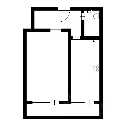 Планировка этой квартиры по данным Циан