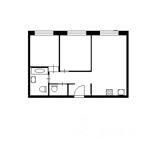 Планировка этой квартиры по данным Циан